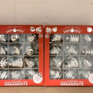 Brand New West Elm - Set of 2 Glass Christmas Tree Ornaments